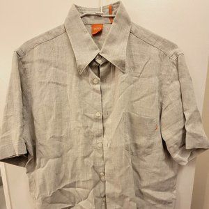 Boss Linen Button-down Short Sleeve